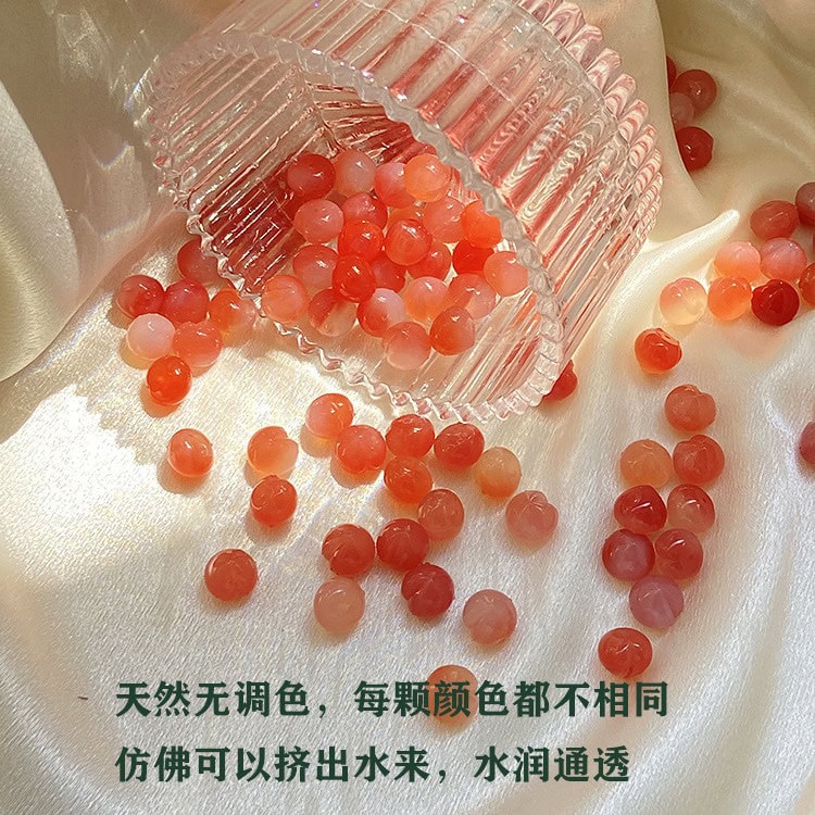 蜜桃硬糖天然紅瑪瑙桃子耳環：圖片 3