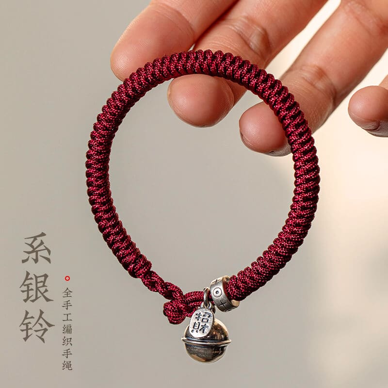 金剛結古法純銀鈴鐺紅繩編織手繩：圖片 4