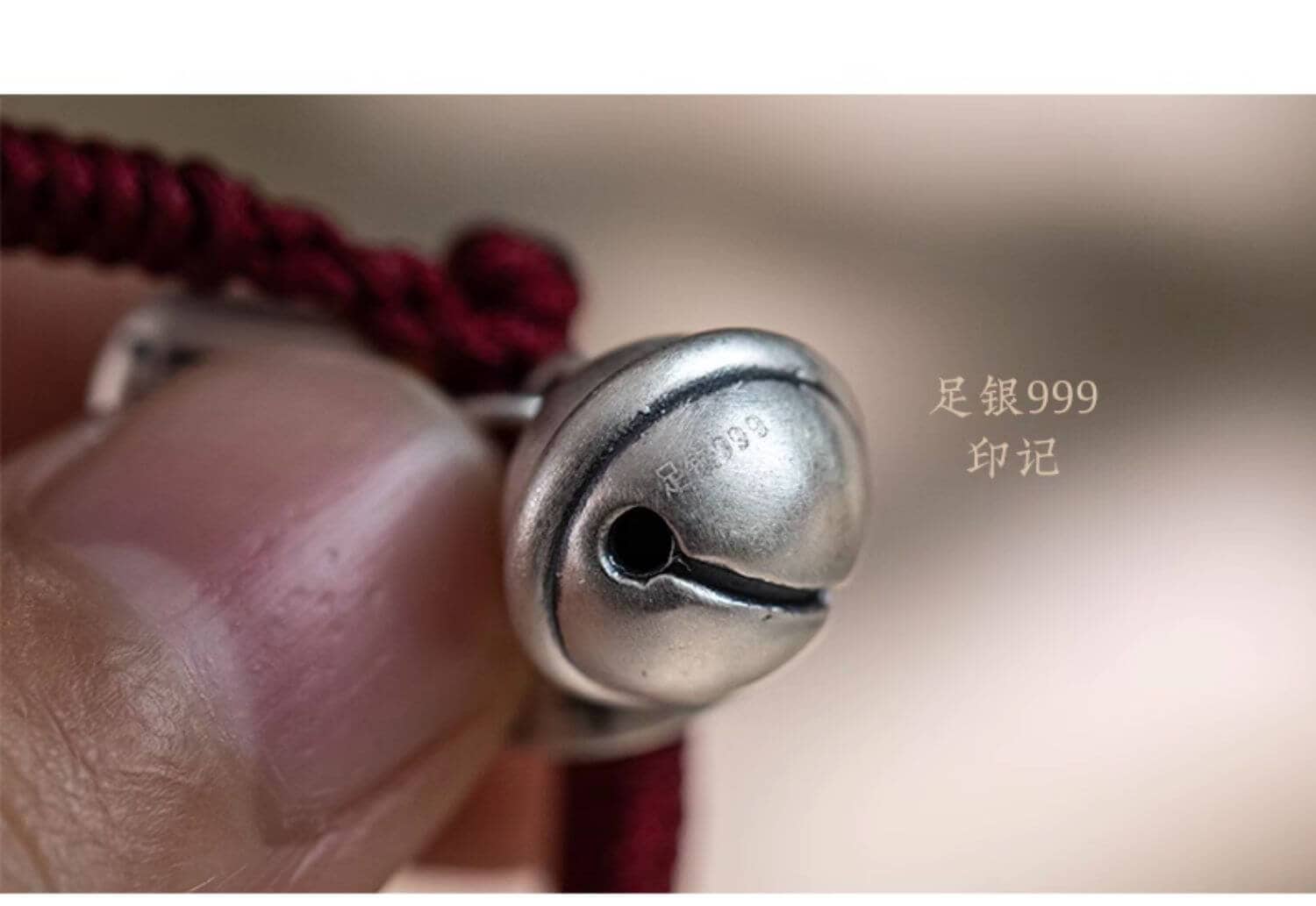 《金剛結》古法純銀鈴鐺紅繩編織手繩