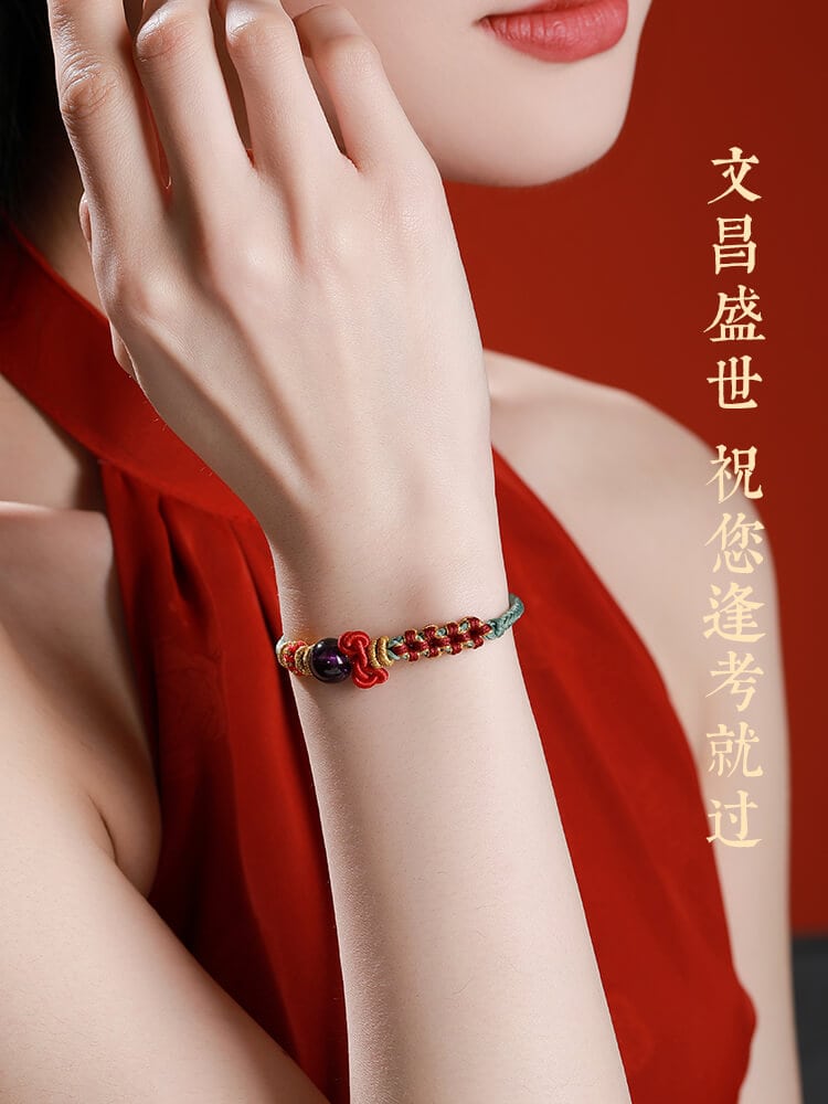 上岸文昌結圓滿紫水晶桃花結幸運手繩：圖片 5