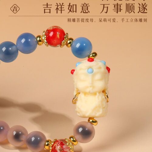 珠糖心瑪瑙綠度母多圈手串：圖片 2
