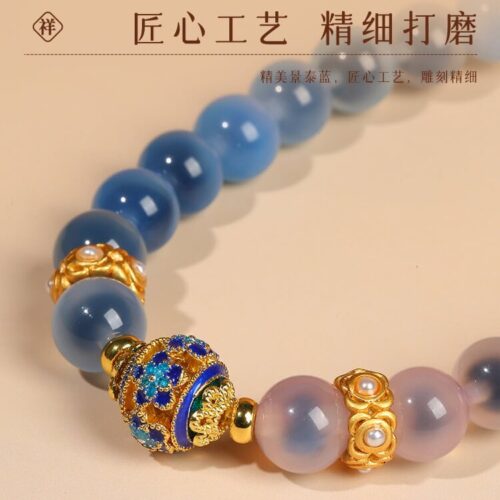 珠糖心瑪瑙綠度母多圈手串：圖片 3