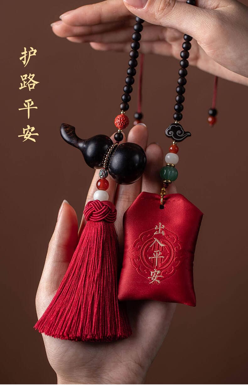 護路平安~檀木福祿葫蘆汽車掛件