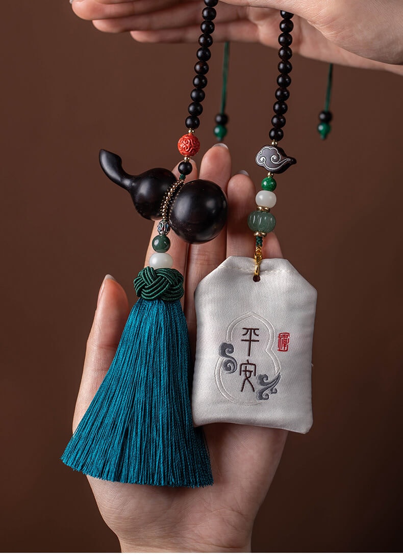 護路平安~檀木福祿葫蘆汽車掛件