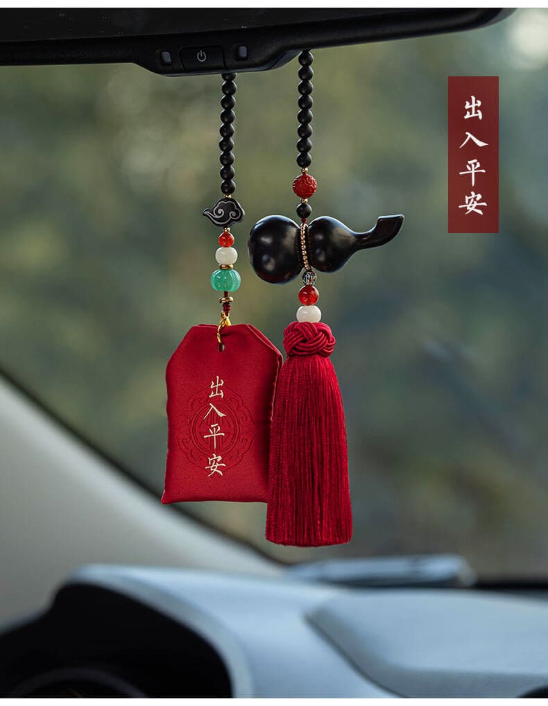護路平安~檀木福祿葫蘆汽車掛件