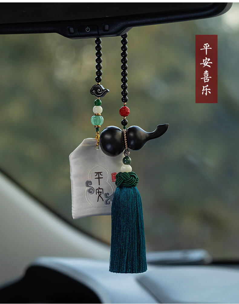 護路平安~檀木福祿葫蘆汽車掛件