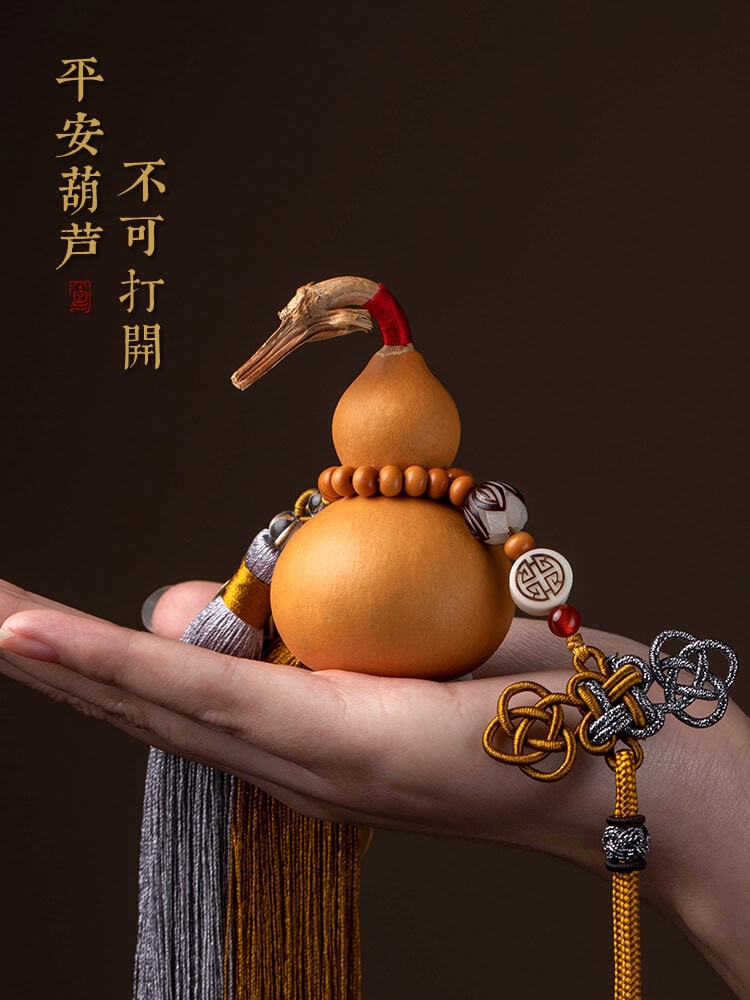 福祿平安天然開口葫蘆五帝錢汽車掛件：圖片 3