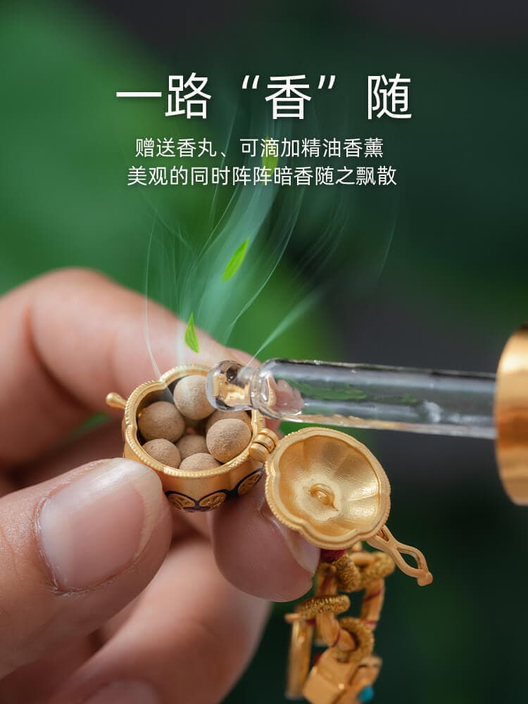 一路香隨小南瓜鏤空香囊吊墜汽車鑰匙扣：圖片 3
