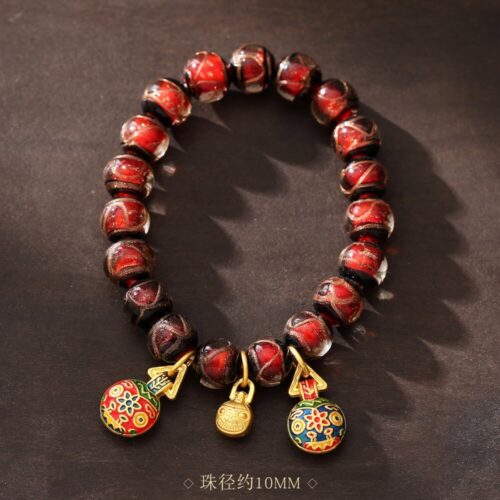 祥瑞獸紅色雍香祥瑞獸一家三口十全十美手串：圖片 3