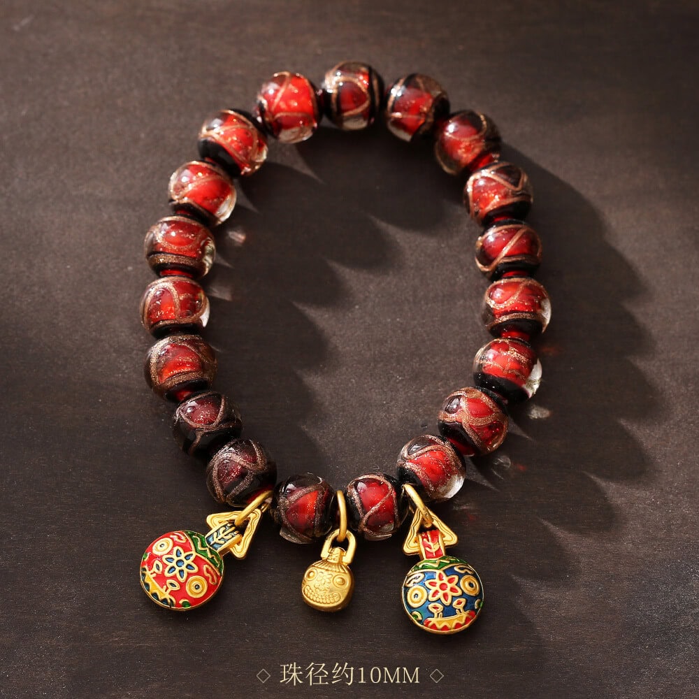 祥瑞獸紅色雍香祥瑞獸一家三口十全十美手串：圖片 3