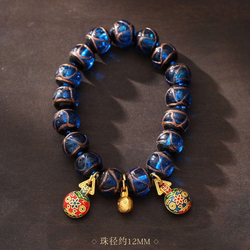 祥瑞獸藍色雍香祥瑞獸一家三口十全十美手串：圖片 3