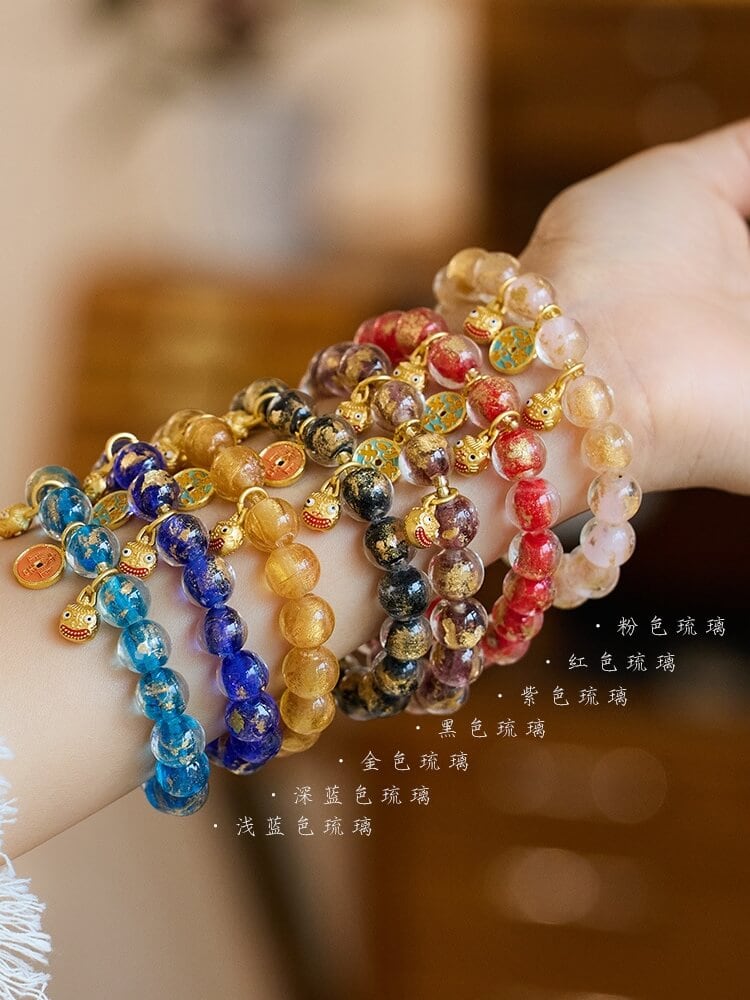 祥瑞獸七彩琉璃祥瑞獸上上大吉手串
