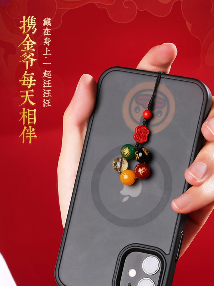 五路金爺硃砂福牌手機掛繩：圖片 2