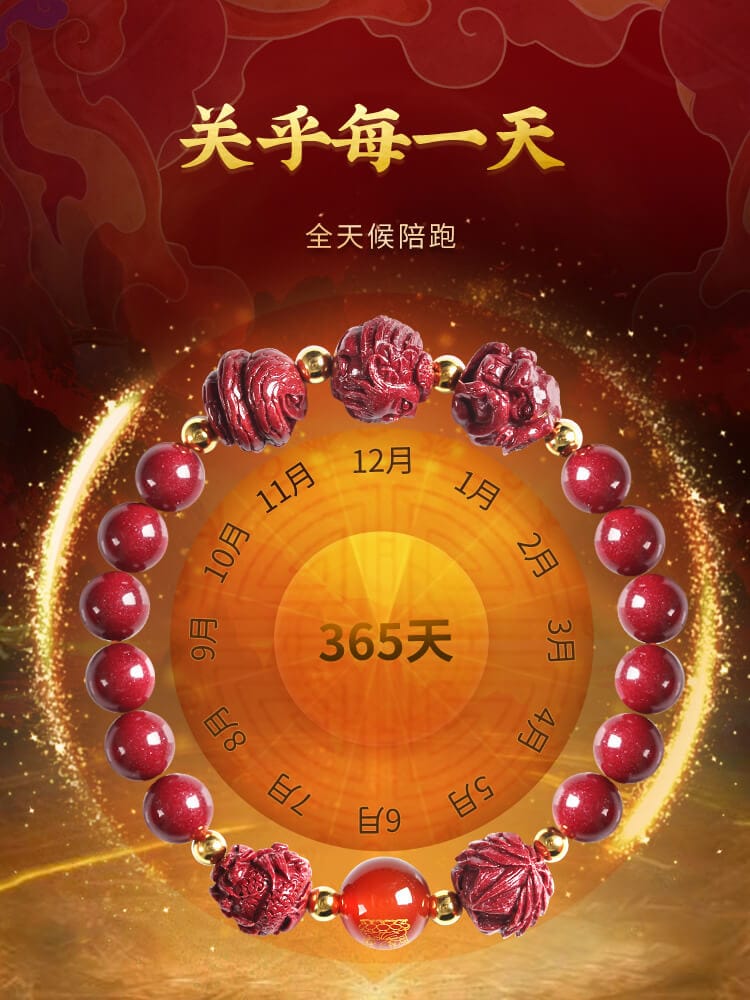 三合六合十二生肖紫金砂硃砂手串：圖片 2