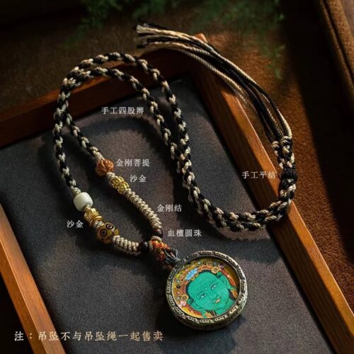 素問手搓棉線藏式手工編織唐卡掛繩：圖片 3