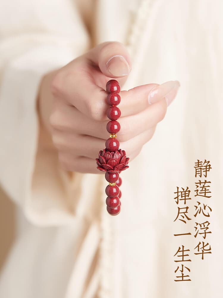 靜蓮沁浮華蓮華靜心硃砂手串：圖片 3
