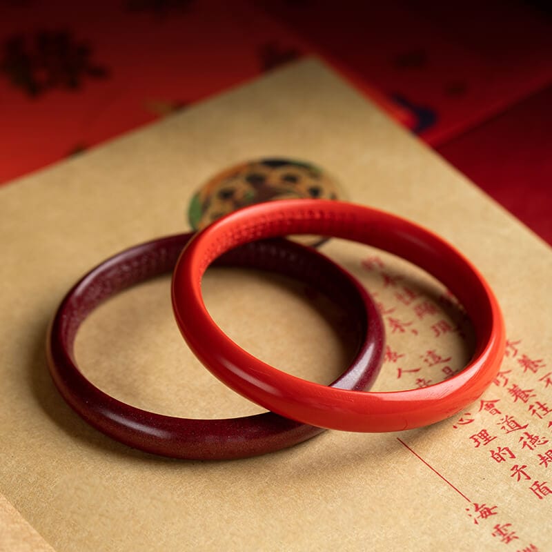 般若心經天然紅朱砂好運心經手鐲：圖片 2