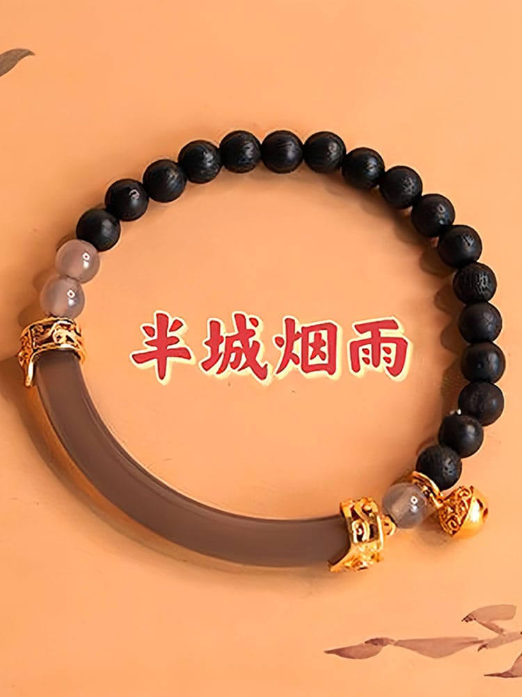 水墨雲煙香木雙圈檀木手鏈：圖片 4