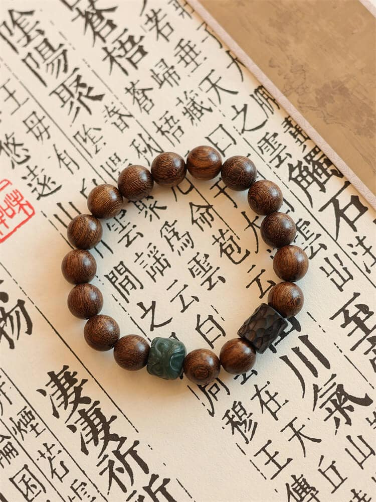醒狮黑檀木手串盤玩手串：圖片 5