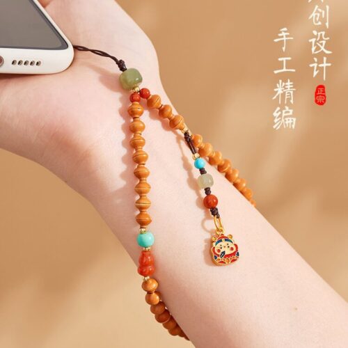 迎祥納福橄欖核金碗福神爺掛飾：圖片 2