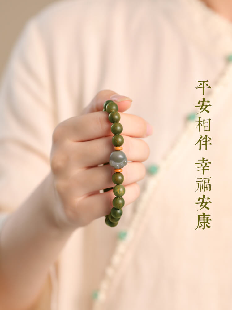 平安相伴綠檀木菩提珠手串：圖片 2