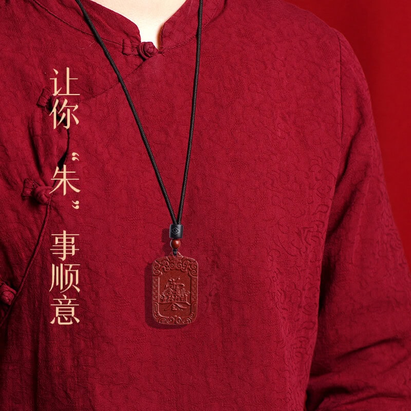 五路福神天然朱砂五路福神令牌吊墜鑰匙扣：圖片 4