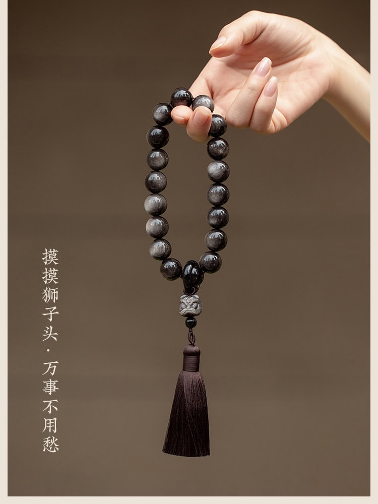 天然銀曜石 銀光閃耀質感特寫