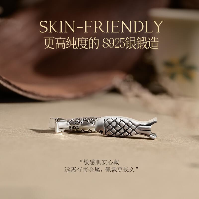 好運錦鯉天然黑曜石好運上岸手串：圖片 5