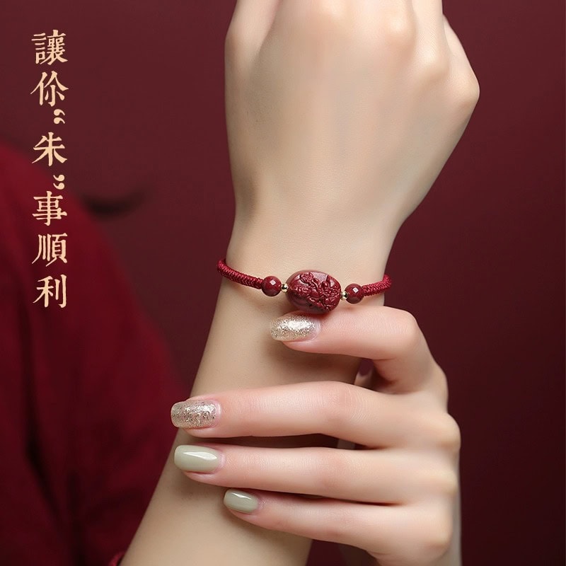 佛天然朱砂生肖專屬紅繩手鏈：圖片 2