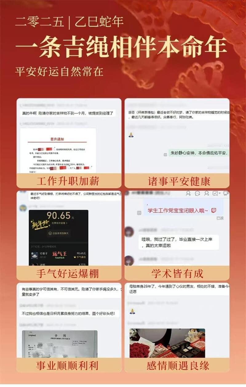 《金蛇送福》2025蛇年本命年紅繩手鏈
