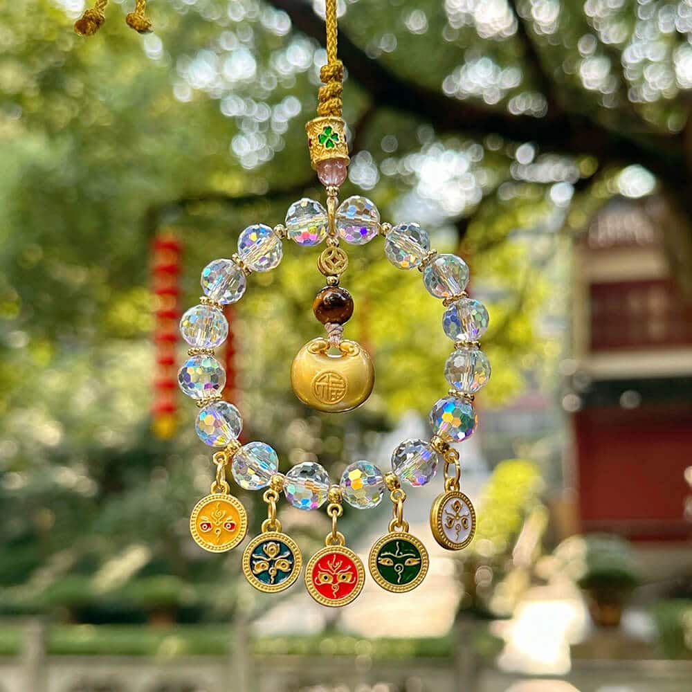 《靈隱寺》五路財神小金坨招財包掛