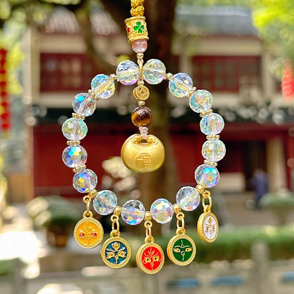 《靈隱寺》五路財神小金坨招財包掛