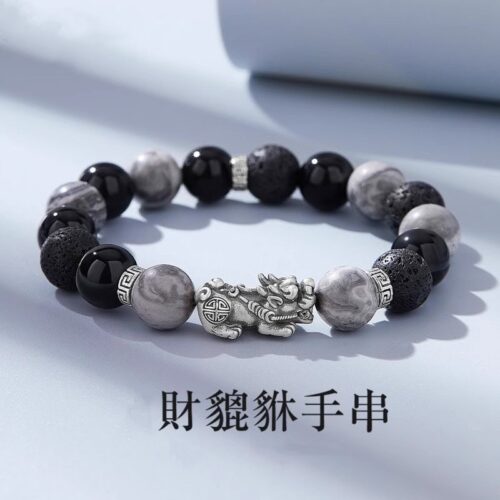 四方之福999純銀納福貔貅男士手串
