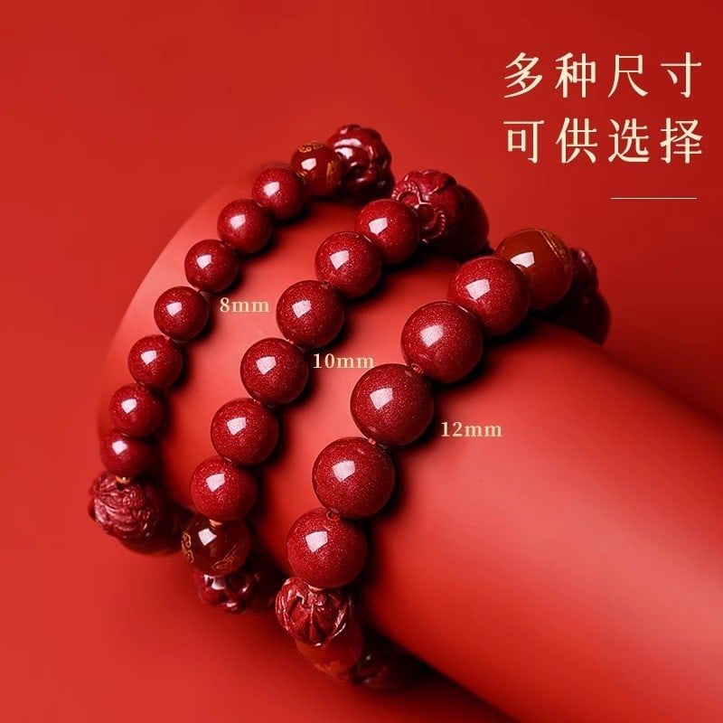 三合六合民族風紫金砂朱砂手鏈：圖片 3