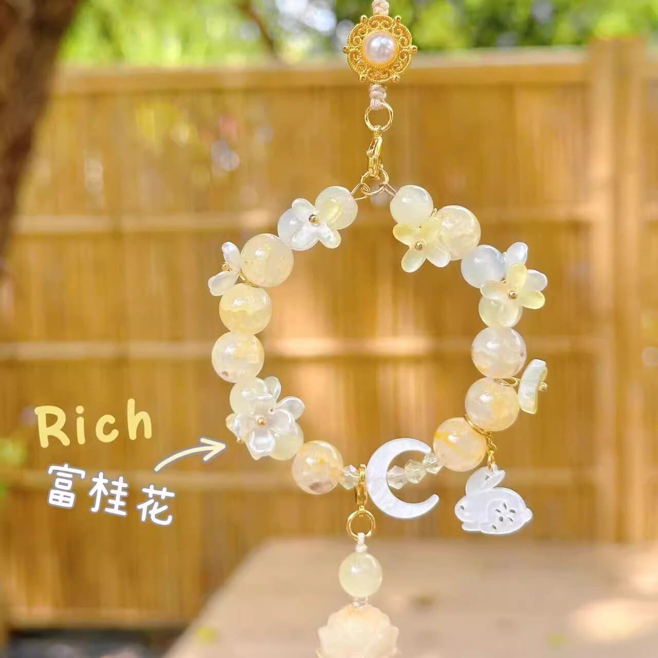 福慧綿長新中式富桂花掛件車掛：圖片 2