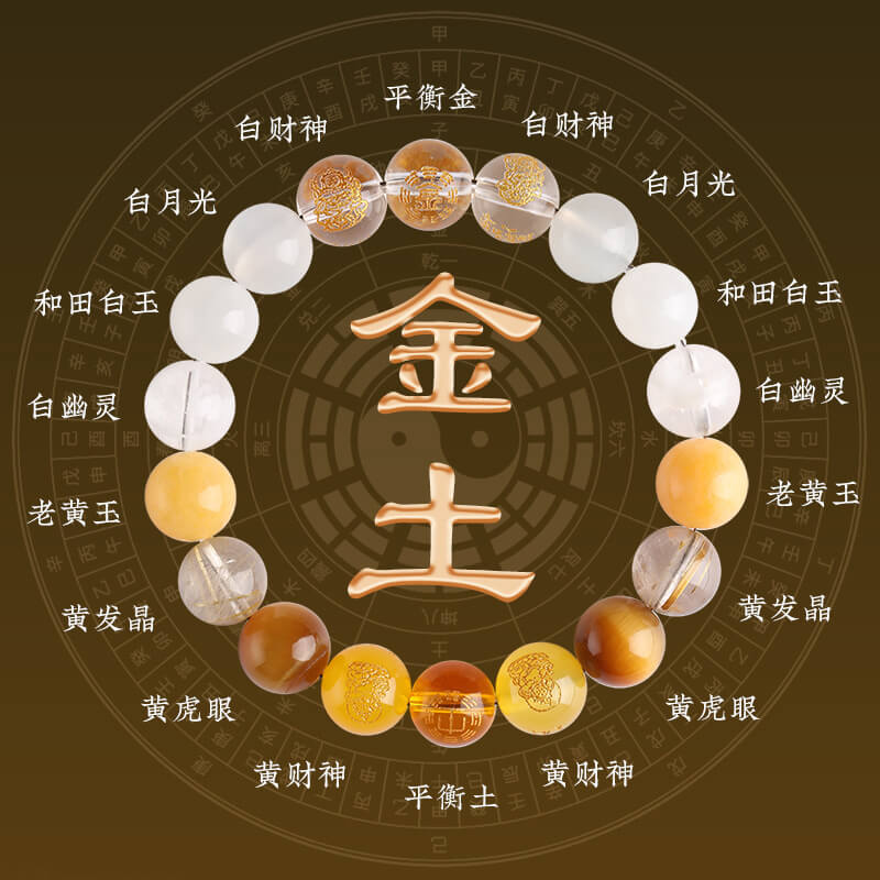 福慧搭配五行金木水火土多寶水晶手鏈：圖片 2