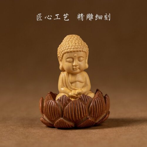 佛佑一生黃楊木蓮臺流蘇汽車掛件：圖片 4