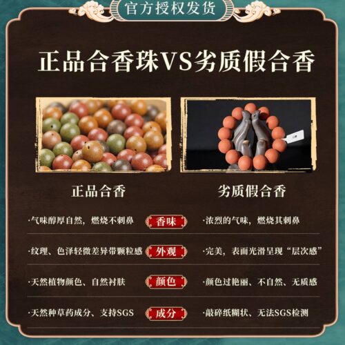 古法合香怡然靜心合香珠靜心舒緩草本手串：圖片 2