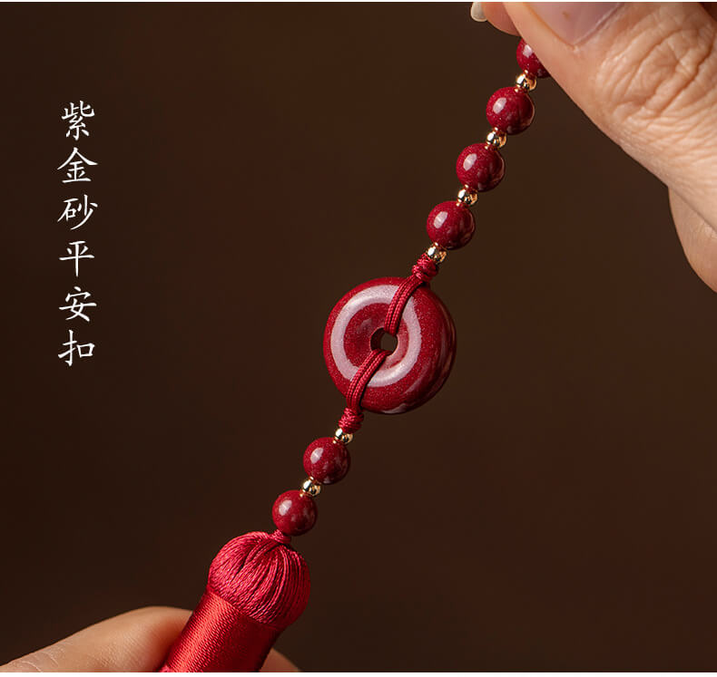 步步生蓮~高檔蓮花平安車掛朱砂汽車掛件