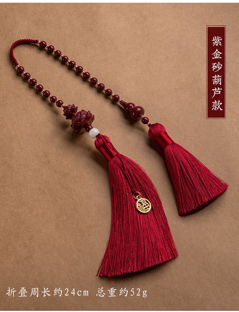步步生蓮~高檔蓮花平安車掛朱砂汽車掛件