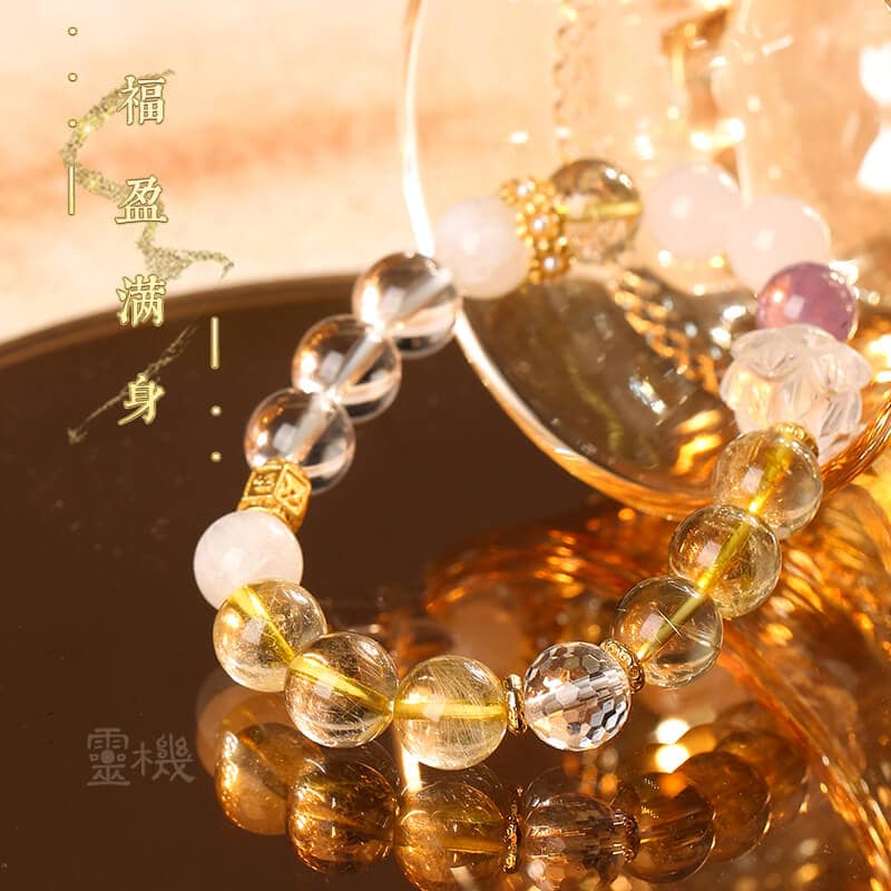 喜金金髪晶花開富貴契合金手串：圖片 2