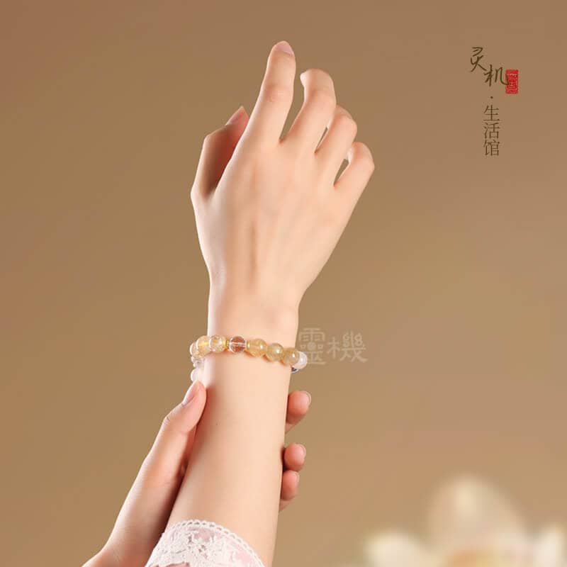 喜金金髪晶花開富貴契合金手串：圖片 3