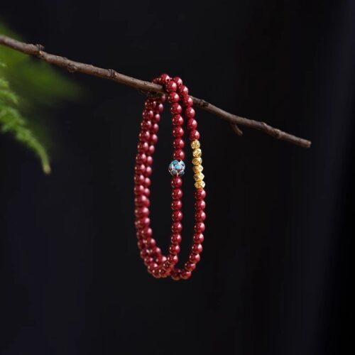 靜心蓮花兩圈蓮花古法燒藍手鏈：圖片 4
