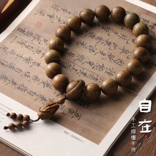 天然綠檀木手持珠佛珠佛家手持念珠：圖片 4