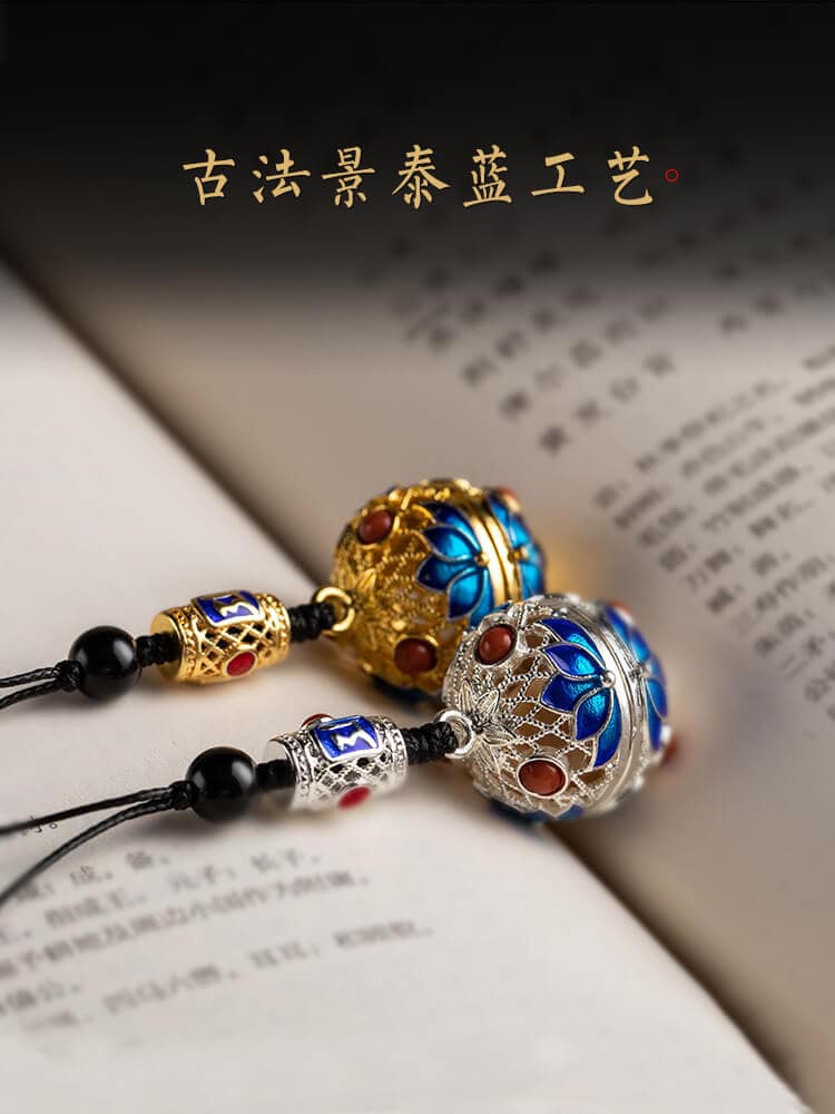 景泰藍鏤空景泰藍香囊球吊墜：圖片 3