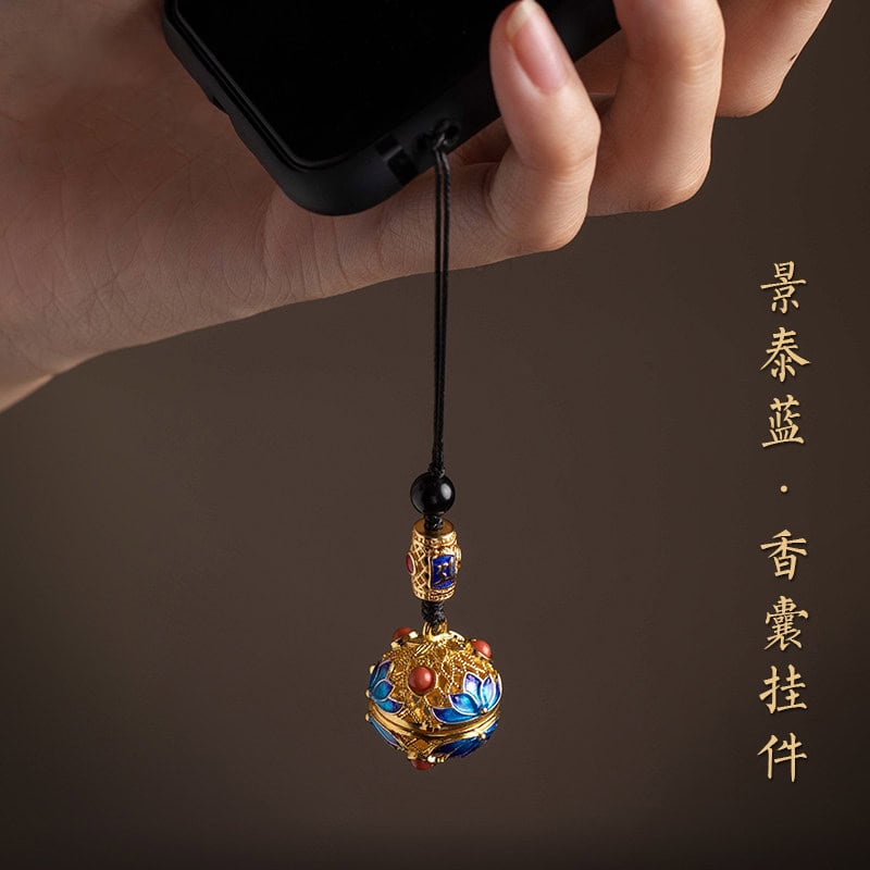 景泰藍鏤空景泰藍香囊球吊墜：圖片 6