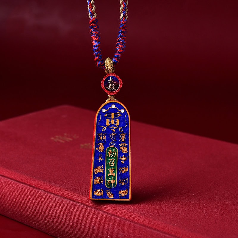 祈安令牌原礦彩繪朱砂祈安令牌吊墜：圖片 2