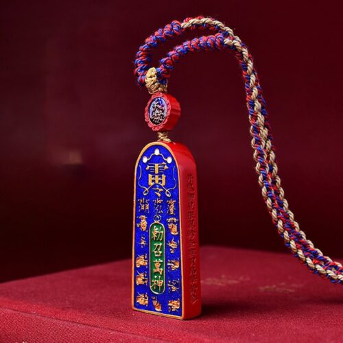 祈安令牌原礦彩繪朱砂祈安令牌吊墜：圖片 6