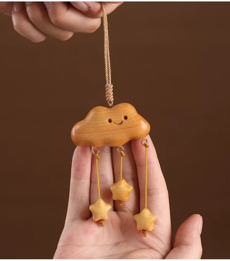 星云逸動~崖柏雲朵汽車掛件後視鏡掛墜
