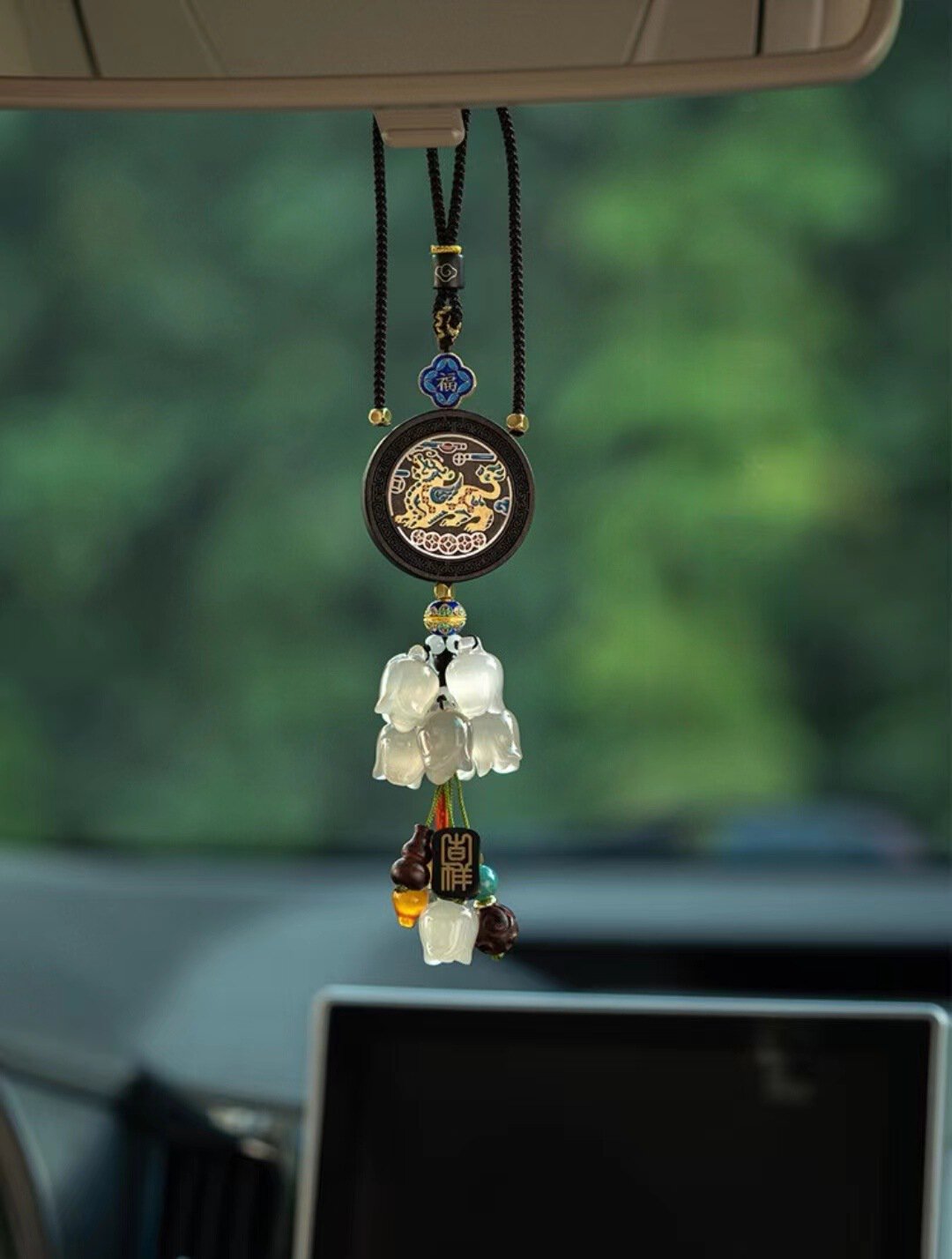 一路升發~花生瑪瑙汽車掛件